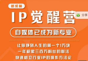 树成林·IP觉醒营,快速树立行业IP的操作方法论,让你赚到人生的第一个1万块-第一资源库