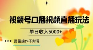 视频号囗播视频直播玩法,单日收入5000+,批量操作不封号【揭秘】-第一资源库