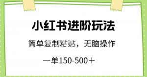 小红书进阶玩法,一单150-500+,简单复制粘贴,小白也能轻松上手【揭秘】-第一资源库