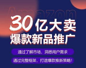 亚马逊·30亿大卖爆款新品推广,可复制、全程案例实操的爆款推新SOP-第一资源库