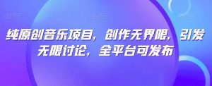 纯原创音乐项目,创作无界限,引发无限讨论,全平台可发布【揭秘】-第一资源库