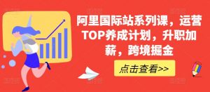 阿里国际站系列课,运营TOP养成计划,升职加薪,跨境掘金-第一资源库
