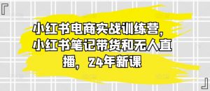 小红书电商实战训练营,小红书笔记带货和无人直播,24年新课-第一资源库
