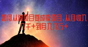 如何从做项目变成卖项目,从月收入几千到月入几万【揭秘】-第一资源库