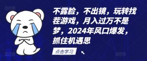 不露脸，不出镜，玩转找茬游戏，月入过万不是梦，2024年风口爆发，抓住机遇【揭秘】-第一资源库