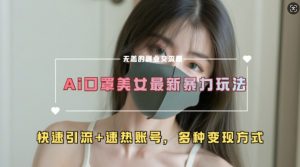 AI美女新玩法,超大流量+快速引流+速热账号-第一资源库