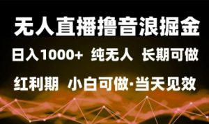 无人直播撸音浪掘金,日入1k+,纯无人红利期,小白可做,当天见效【揭秘】-第一资源库