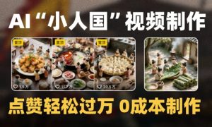 爆款1000W+播放微缩景观迷你小人国AI视频0成本制作全流程教学-第一资源库