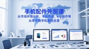 手机配件外贸课，从市场环境分析，平台开店，erp操作等，从零开始手机配件生意-第一资源库