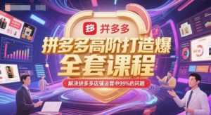 拼多多高阶打造爆款全套课程，解决拼多多店铺运营中99%的问题-第一资源库