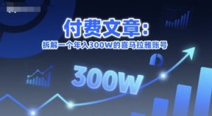 付费文章：拆解一个年入300W的喜马拉雅账号-第一资源库