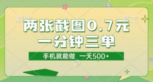 两张截图0.7元,一分钟三单,接单无上限,一部手机就能做,一天5张【揭秘】-第一资源库