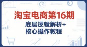 淘宝电商第16期，底层逻辑解析+核心操作教程，运营、推广提升能力的必学课程+配套资料-第一资源库