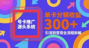 号卡推广源头系统,单卡分销收益3张+,引流到变现全流程拆解【揭秘】-第一资源库
