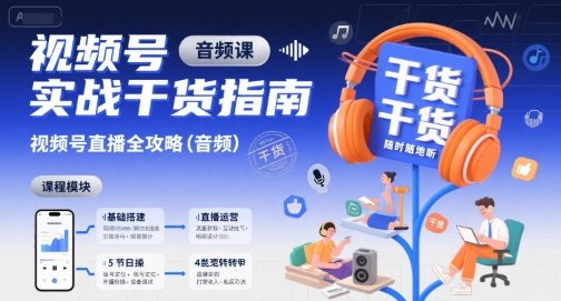 视频号实战干货指南，视频号直播全攻略（音频）-第一资源库